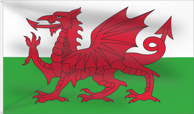 Flag, with two metal eyelets and reinforced hoist: Wales 2 Wales Pays de Galles Gales Wale Galles Walii Wīelisc Fana علم ويلز Banniel Kembre Cymru Galesko bandera Walesin Breataine Bige Brattag Vretin Walesa Kembra Valliae Знаме на Велс Couleu de Galles Флаг Уэльса Прапор Уельсу