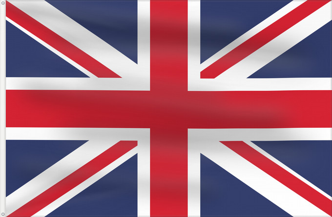 Flag, with two metal eyelets and reinforced hoist: United Kingdom Royaume-Uni Reino Unido Vereinigtes Königreich Regno Unito