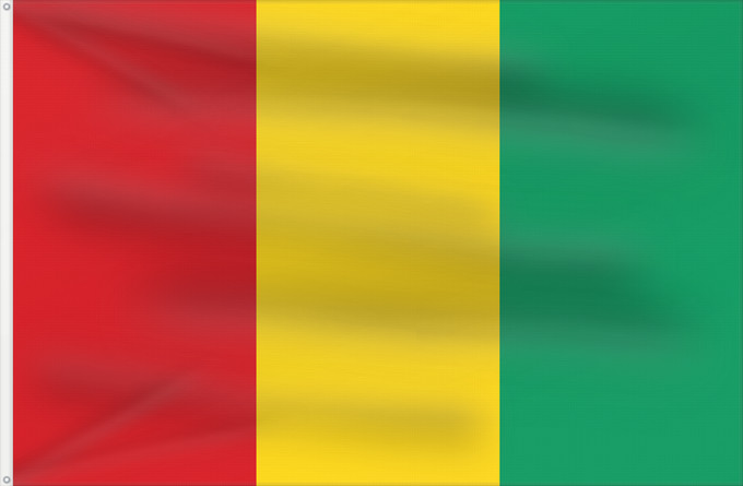 Flag, with two metal eyelets and reinforced hoist: Guinea	Guinée