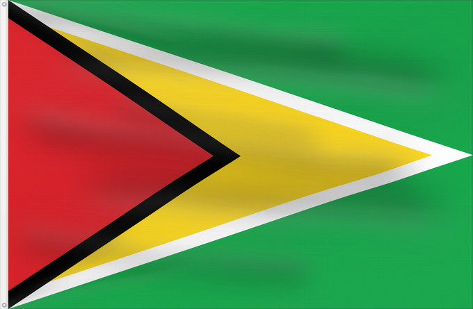 Flagge, mit zwei Metallösen und verstärktem Besatzband: Guyana	Guiana	Wayana wiphala	Gujano	Gwayana	Wayana unancha	Флаг Гайаны	Guyanas	Quốc kỳ Guyana