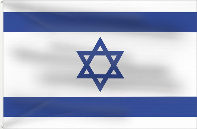 Flag, with two metal eyelets and reinforced hoist: Israel	D Israël	Israeliana	Israël	Israhēls fana	علم دولة إسرائيل	ܐܬܐ ܕܐܝܣܪܐܝܠ	Сьцяг Дзяржавы Ізраілю	Izraele	Israels	Σημαία του Ισραήλ	Israelo	پرچم اسرائیل	Iosrael	Brattagh Israel	דגל ישראל	Izraela	Izrael	Իսրայել դրոշը	Li flagga del Israel	ისრაელის დროშა	