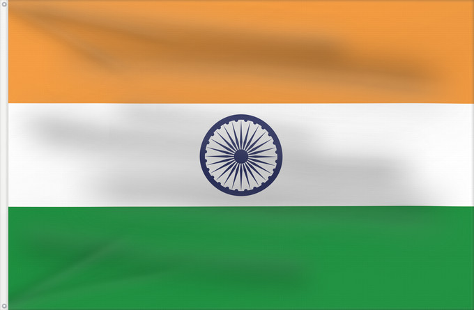 Bandera, con dos ojales metálicos y lado del asta reforzado: India	Inde	Indien