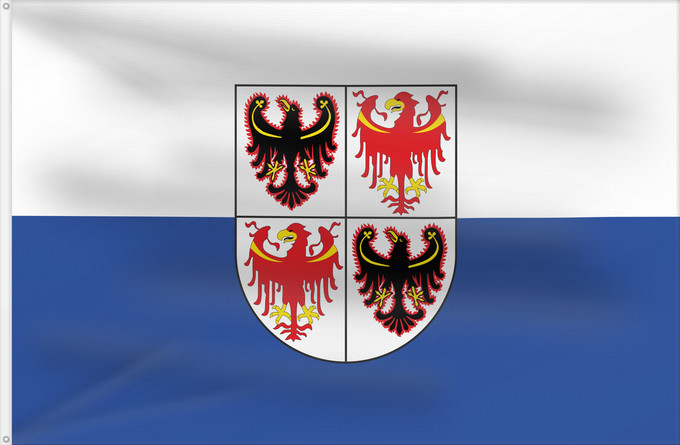 Bandera, con dos ojales metálicos y lado del asta reforzado: Trentino-South Tyrol It is easy to put a border around this flag image Région Autonome Trentin-Haut-Adige, Italie Región Autónoma Trentino-Alto Adigio, Italia Autonomen Region Trentino-Südtirol, Italien Regione Autonoma Trentino-Alto Adige, Italia Bannera
