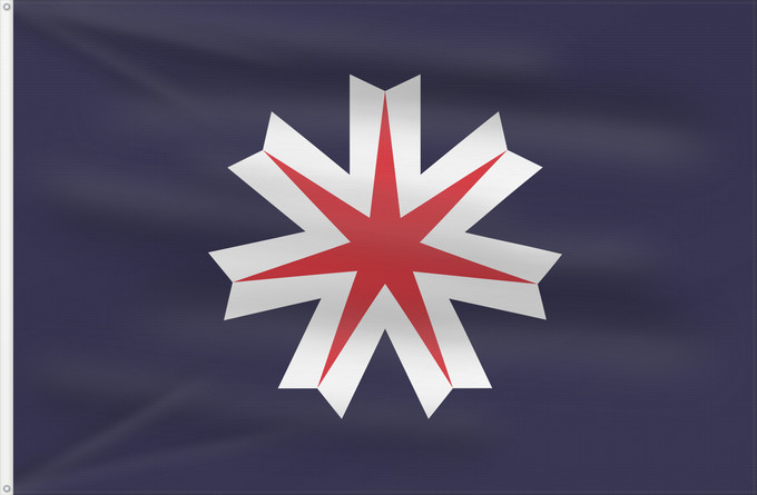 Bandera, con dos ojales metálicos y lado del asta reforzado: Hokkaido Prefecture	Hokkaidō	Hokkaidō 	北海道旗