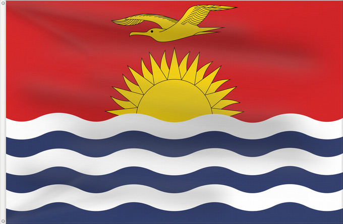 Drapeau, avec deux œillets métalliques et guindant renforcé : Kiribati	Kiribatov