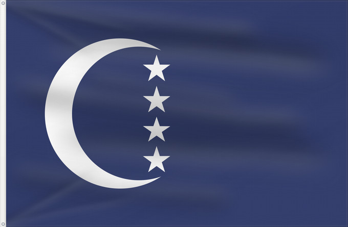 Flagge, mit zwei Metallösen und verstärktem Besatzband: Grande Comore	Gran Comora