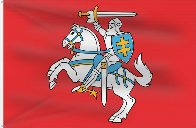Drapeau, avec deux œillets métalliques et guindant renforcé : Lithuania	Lituanie	Lituania	Litauen	Lituana	Litouwen	Lituânia	Litwy	Litevská vlajka	Litauens	Litovio	Leedu lipp	Liettuan	Liotuáine	Litve	Litvánia	Lietuvas	Tal-Litwanja	Lituaniei	Litvy
