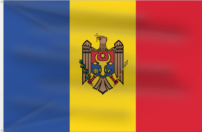 Flag, with two metal eyelets and reinforced hoist: Moldova	Moldavie	Moldavia	Moldawien (Republik Moldau)