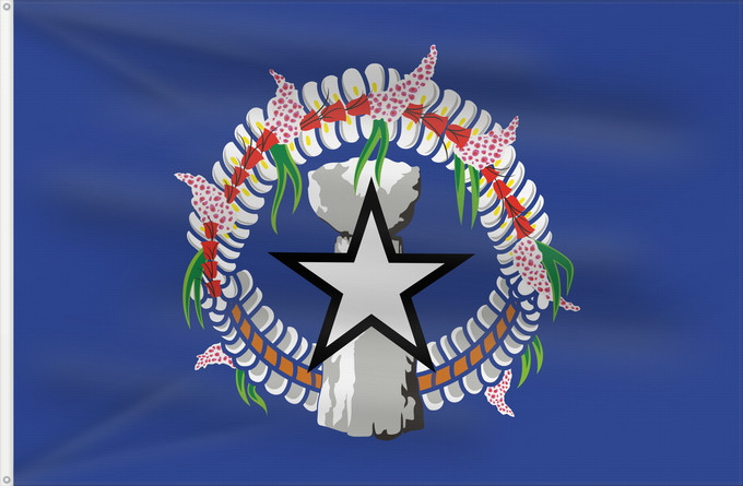 Bandera, con dos ojales metálicos y lado del asta reforzado: Northern Mariana Islands	Îles Mariannes du Nord	Islas Marianas del Norte	Nördliche Marianen	Isole Mariana del Nord