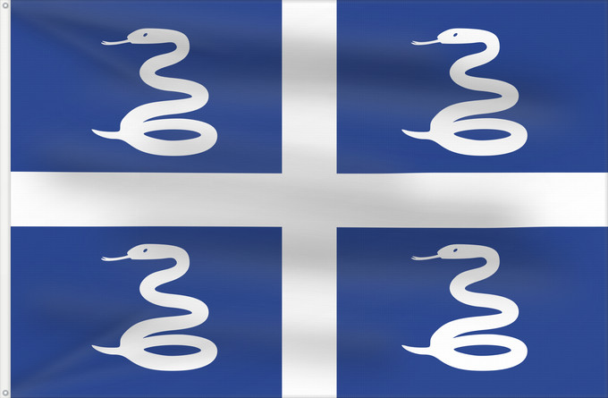 Bandera, con dos ojales metálicos y lado del asta reforzado: Martinique	Martinica