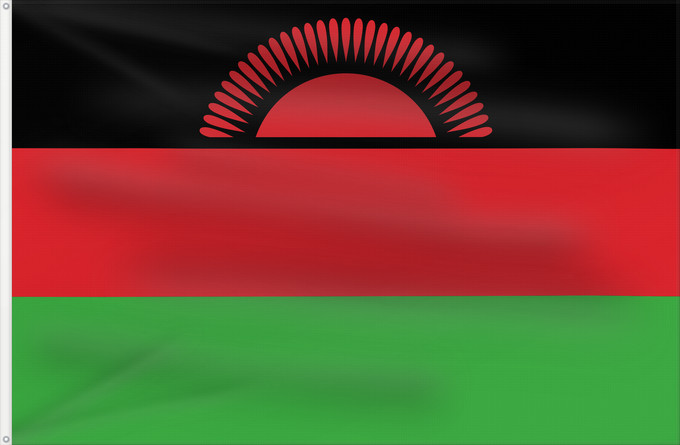 Drapeau, avec deux œillets métalliques et guindant renforcé : Malawi Malaui የማላዊ ሰንደቅ ዓላማ علم ملاوي Malawis Malavio Maláive Mbendera ya Malaŵi Флаг Малави Malavija Malaawi