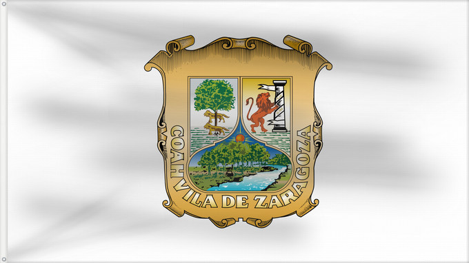 Bandera, con dos ojales metálicos y lado del asta reforzado: Coahuila Coahuila Coahuila de Zaragoza