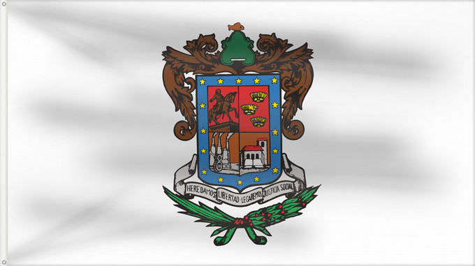 Bandera, con dos ojales metálicos y lado del asta reforzado: Michoacan	Michoacán