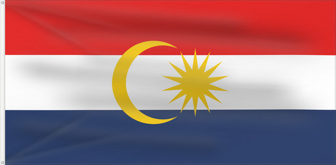 Flagge, mit zwei Metallösen und verstärktem Besatzband: Labuan	Labuan, Federal Territory, in Malaysia