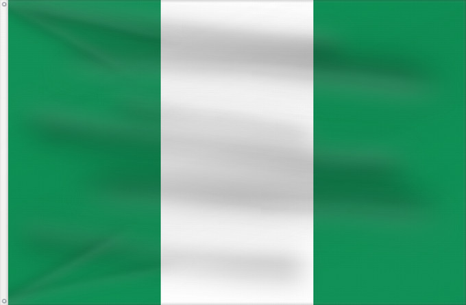 Flag, with two metal eyelets and reinforced hoist: Nigeria Nigéria علم نيجيريا Niĝerio Okoloto nke Naigeria Nijeri Nigerije Државна застава Нигерије Àsìá ilẹ́ Naijiria