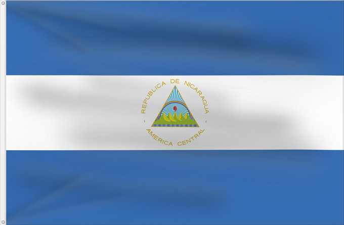 Bandera, con dos ojales metálicos y lado del asta reforzado: Nicaragua La República de Nicaragua Nikaragvo Флаг Никарагуа Nikaragve Nicaraguas