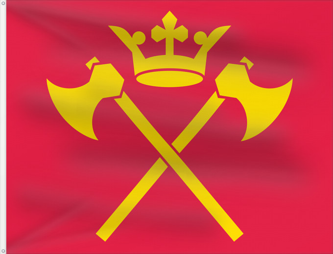 Drapeau, avec deux œillets métalliques et guindant renforcé : Hordaland	Former county of Hordaland, Norway	comté de Hordaland	Hordalands flagg	Hordalánda leavga