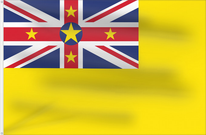 Bandera, con dos ojales metálicos y lado del asta reforzado: Niue Niue New Zealand ニウエの国旗 Pīwari o Niuē