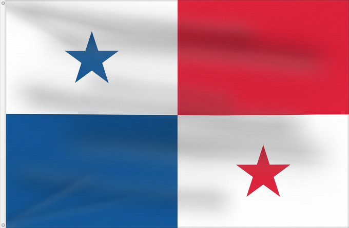 Drapeau, avec deux œillets métalliques et guindant renforcé : Panama	Panamá	Panamy	علم پَنما	Paname	Da Panamas	Panamo	Флаг Панамы