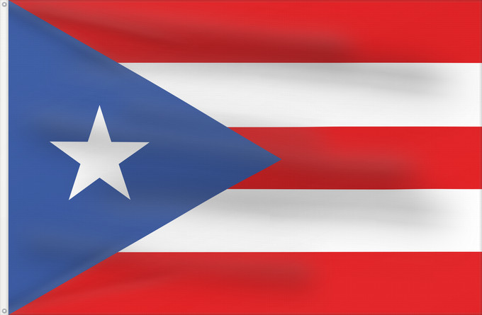 Flag, with two metal eyelets and reinforced hoist: Puerto Rico Porto Rico Puerto Ricos Portoryka Porto-Riko De Porto Rico Ka hae Pokoliko Standardo di Porto-Riko Portuum Divum Porto Rica Флаг Пуэрто-Рико Прапор Пуерто-Рико Stän Puertorikeänas