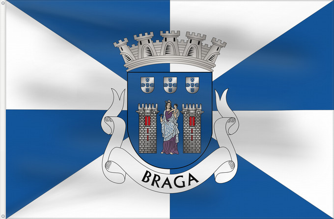 Flag, with two metal eyelets and reinforced hoist: Braga