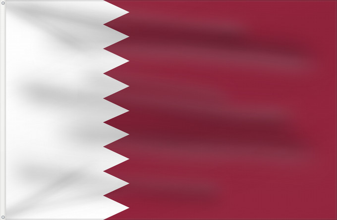 Drapeau, avec deux œillets métalliques et guindant renforcé : Qatar	Katar	علم قطر	Kataru	Qatarin	Флаг Катара	Katarja	Qatars	Lá cờ Quốc kỳ Qatar