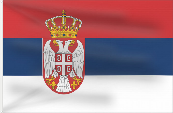 Flag, with two metal eyelets and reinforced hoist: Civil Flag of Serbia Civil flag of Serbia Serbie Serbia Serbien Narodna zastava Srbije Nemzeti zászló szerbia Srbská národná vlajka Kombëtar i Serbisë