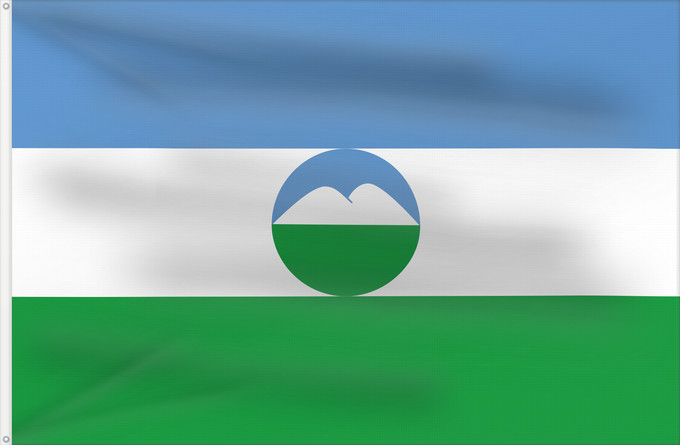 Drapeau, avec deux œillets métalliques et guindant renforcé : Kabardino-Balkaria	Kabardino-Balkar Republic 	 Kabardino-Balkarie	Kabardino-Balkarien	Kabardino-Balkaria, Russia