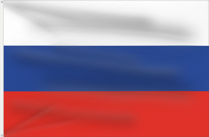 Flagge, mit zwei Metallösen und verstärktem Besatzband: Russia	Russian Federation	Russie	Rusia	Russische Föderation