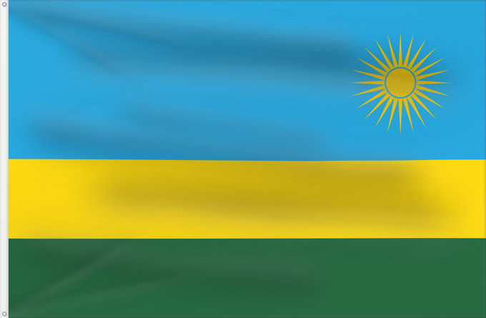 Flag, with two metal eyelets and reinforced hoist: Rwanda	Ruanda	রুয়ান্ডার জাতীয় পতাকা	Ruando	پرچم رواندا	Ibendera rya Rwanda	Ruande