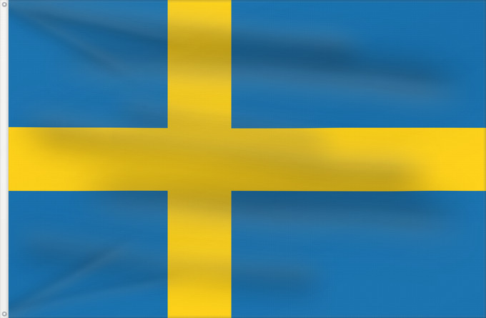 Drapeau, avec deux œillets métalliques et guindant renforcé : Sweden	Suède	Suecia	Schweden	Svezia