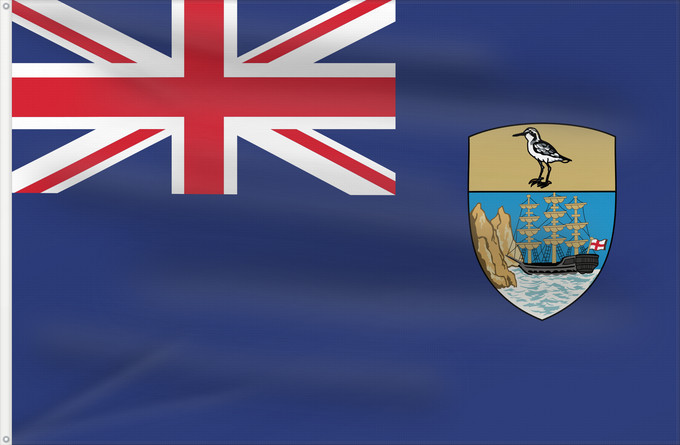 Flag, with two metal eyelets and reinforced hoist: Saint Helena	Saint Helena, Ascension and Tristan da Cunha	Sainte-Hélène (territoire)	Santa Helena, A. y T.	St. Helena	Shan Héilin	Sen Helena