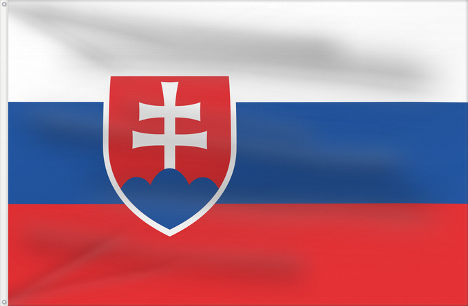 Flag, with two metal eyelets and reinforced hoist: Slovakia Slovakia. Image from here, colors Slovaquie Eslovaquia Slowakei Slovacchia Slowakije Eslováquia Słowacji Сцяг Славакіі Национално знаме на Словакия Slovačke Slovenská vlajka Slovakiets Σημαία της Σλοβακίας Slovaki lipp Slovakian Slóvaice Szlováki