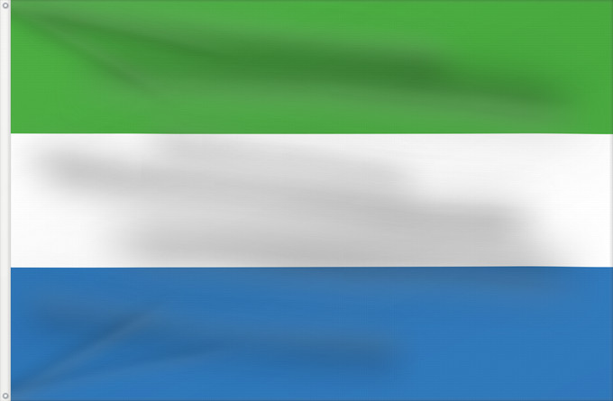 Bandera, con dos ojales metálicos y lado del asta reforzado: Sierra Leone	Sierra Leona	Sierra Leones	Sieraleono	Sierre Leone