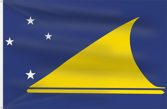 Bandera, con dos ojales metálicos y lado del asta reforzado: Tokelau	Tokelau since May 2008	Tokelau que fuera adoptada en mayo de 2008 por el parlamento local de este territorio dependiente de Nueva Zelanda	Pīwari o Tokelau