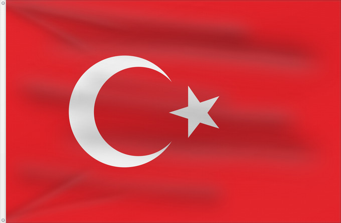 Flag, with two metal eyelets and reinforced hoist: Turkey	National Flag of Turkey	Turquie	Turquía	Türkische	Turchia	Turkije	Turquia	علم تركيا	Türk	Сцяг Турцыі	Национално знаме на Турция	Turske	Turecká Vlajka	Desmala Tırkiya	Σημαία της Τουρκίας	Turkio	پرچم ترکیه	Turkin	Τὸ τῆς Τουρκίας σημεῖον	Republike Tur