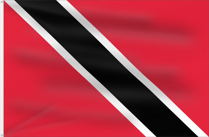 Bandera, con dos ojales metálicos y lado del asta reforzado: Trinidad and Tobago	Trinité-et-Tobago	Trinidad y Tobago	Trinidad und Tobago	Trinidad e Tobago	Trinidad en Tobago	Trindade e Tobago	Trynidadu i Tobago	Trinidad a Tobago	Trinidad og Tobagos	Trinidado kaj Tobago	Trinidadi ja Tobago lipp	Tríonóide agus Tobága