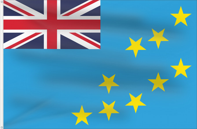 Drapeau, avec deux œillets métalliques et guindant renforcé : Tuvalu