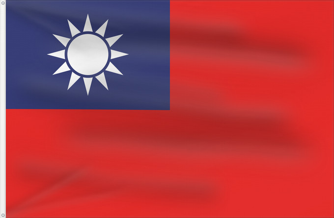 Drapeau, avec deux œillets métalliques et guindant renforcé : Republic of China Republic of China Taiwan République de Chine República de China Republik China Taiwan Repubblica di Cina Republiek China República da China Republiki Chińskiej Lýðveldi Postaulín Flagg علم جمهورية الصين الوطنية ཀྲུང་ཧྭ་དམངས་ཁབ དང་ལྕོག