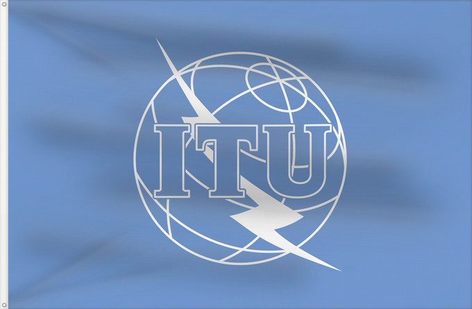 Bandera, con dos ojales metálicos y lado del asta reforzado: ITU