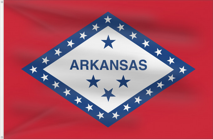 Bandera, con dos ojales metálicos y lado del asta reforzado: Arkansas