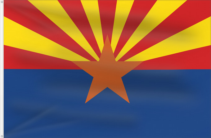 Bandera, con dos ojales metálicos y lado del asta reforzado: Arizona ᎡᏩᏐᎾ ᎦᏓᏘ