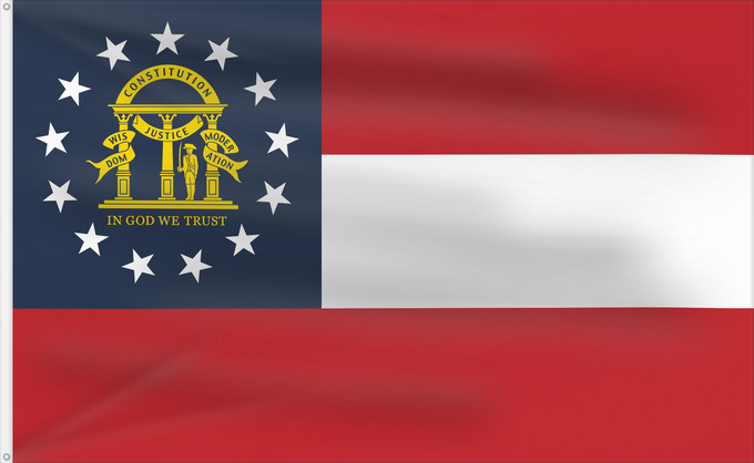 Flag, with two metal eyelets and reinforced hoist: State of Georgia Georgia