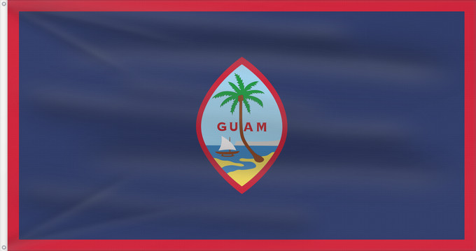 Flag, with two metal eyelets and reinforced hoist: Guam