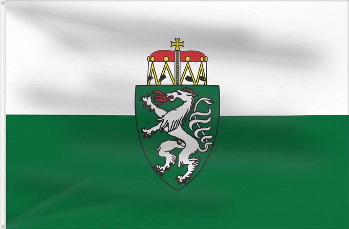 Flag, with two metal eyelets and reinforced hoist: Styria White-green. Colours of the state of Styria Styrie Estiria Weiß-grün. Landesfarben der Steiermark Stiria