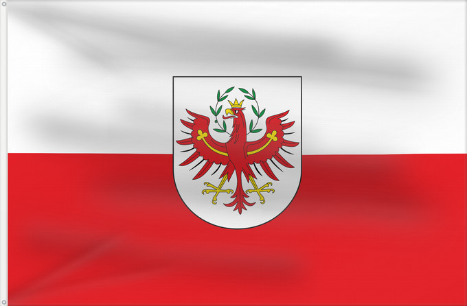 Flag, with two metal eyelets and reinforced hoist: Tirol	White-red. Colours of the state of Tyrol	Tyrol	Weiß-rot. Landesfarben und Landesflagge von Tirol	Tirolo