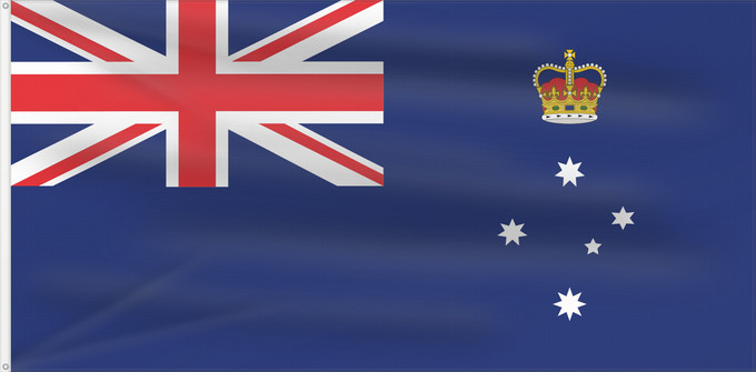 Bandera, con dos ojales metálicos y lado del asta reforzado: Victoria