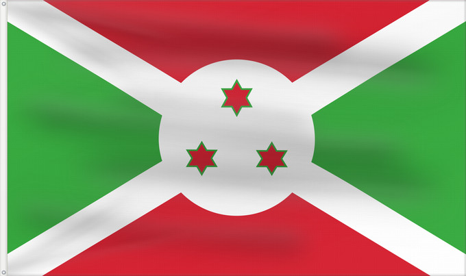 Flag, with two metal eyelets and reinforced hoist: Burundi