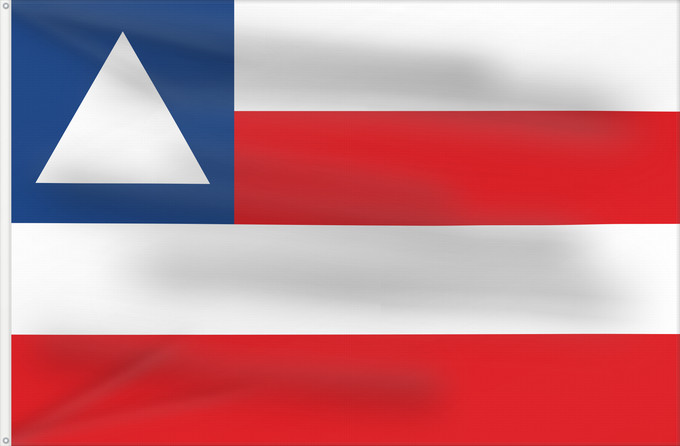 Flagge, mit zwei Metallösen und verstärktem Besatzband: Bahia	State of Bahia, Brazil	Bahía	Estado da Bahia, Brasil	Bahia osariigi lipp