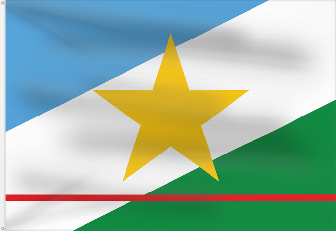 Bandera, con dos ojales metálicos y lado del asta reforzado: Roraima